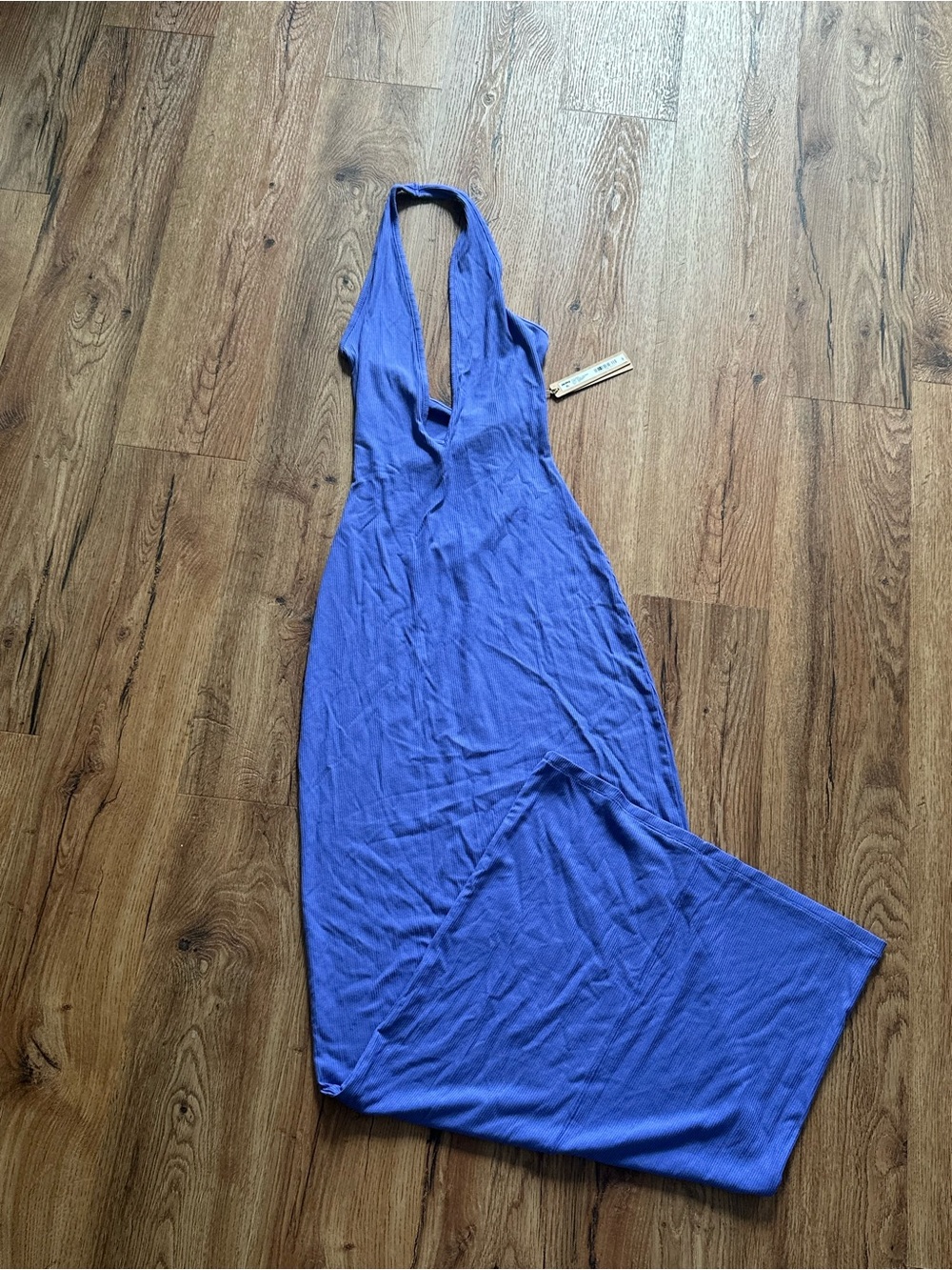 NWT SKIMS halter lounge dress tanzanite - Picture 2 of 3